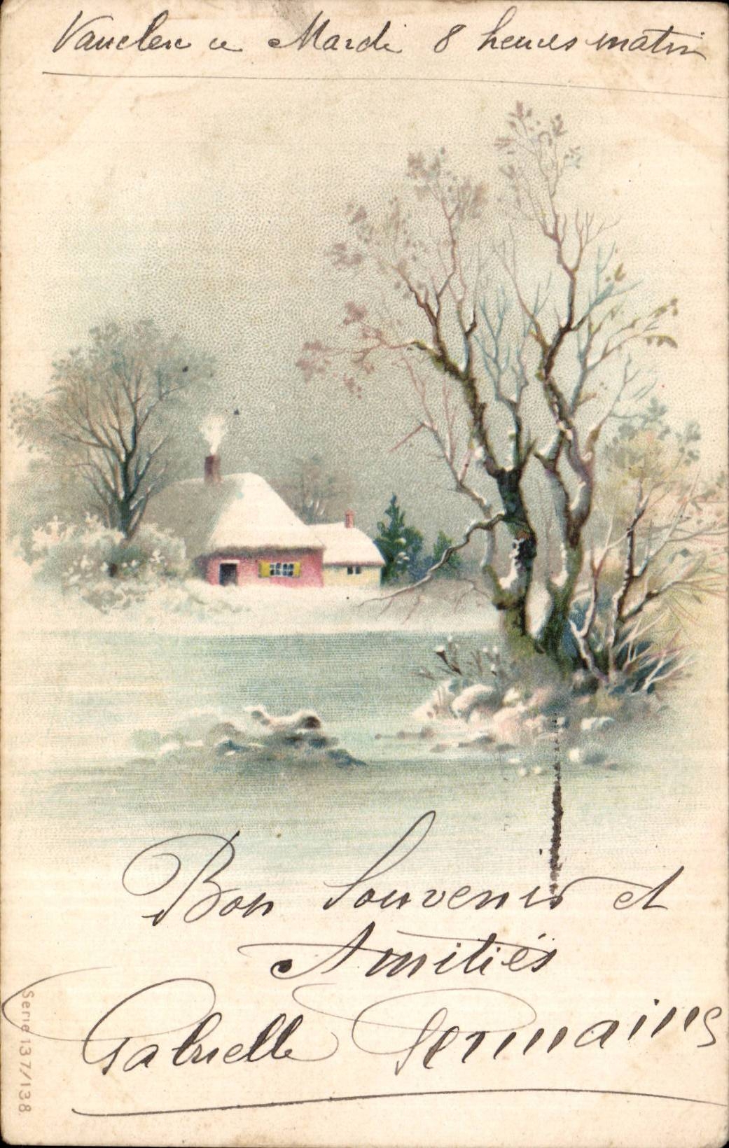 CPA Fantaisie Paysage sous la neige