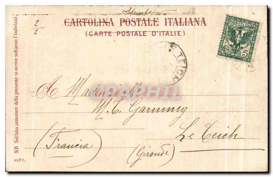 CPA Napoli Castel dell Uovo e Borgo Marimari — Verso