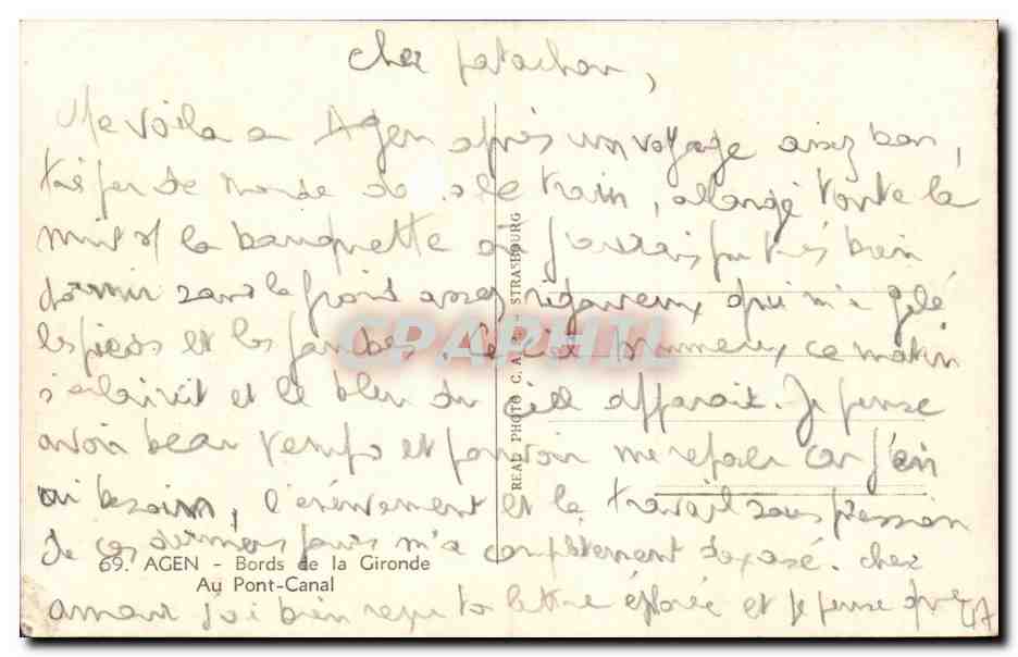 Agen - Bords de la Gironde — Au Pont-Canal — Cap — Reverso