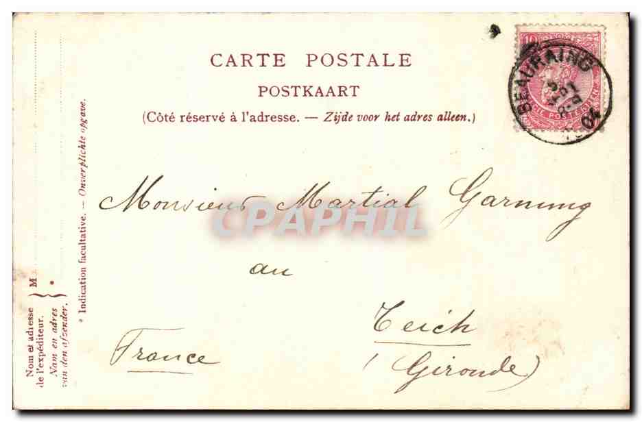CPA Chateau royal d'Ardenne La tour leopold — Back