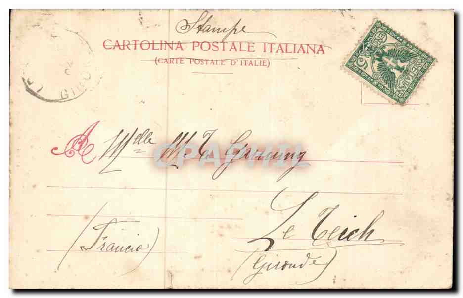 CPA Italie Italia Pompei Tempio di Apollo e Venere — Rückseite