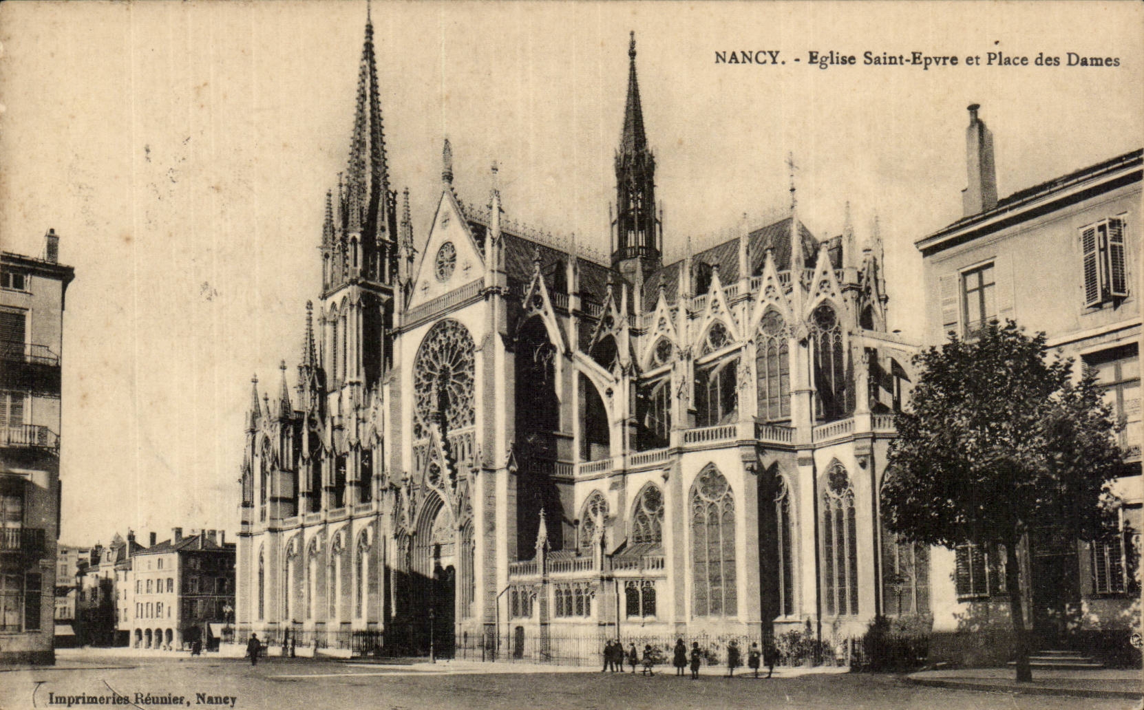 Nancy - Église Saint-Epvre et Place des Dames — Imprimeries Réunier, Nancy