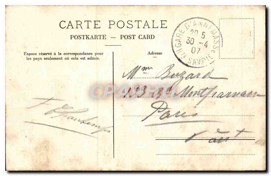 CPA Suisse Geneve Boulevard du pont d'Arve — Rückseite