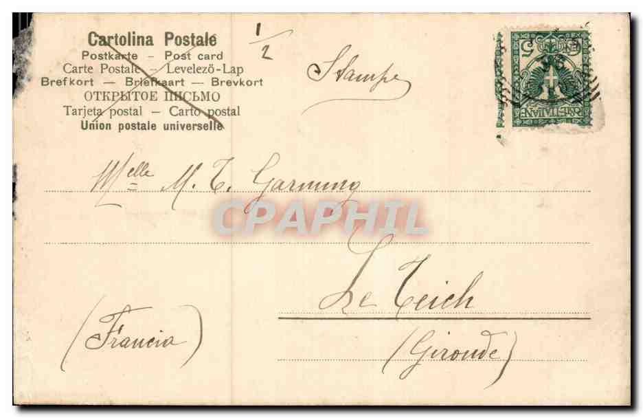 Marina piccola — Capri — Y. Genevoi, 1904 — Rückseite