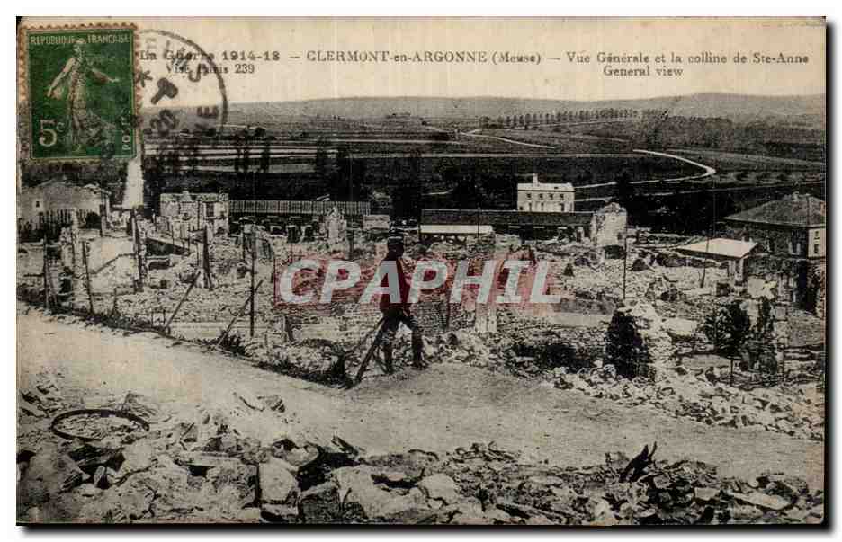 CPA Clermont en Argonne Vue generale et la colline Ste Anne 