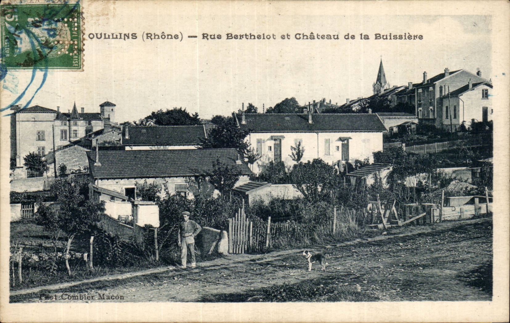 Oullins (Rhône) — Rue Berthelot et Château de la Buissière — Éditeur : Pirot-Combier Maçon