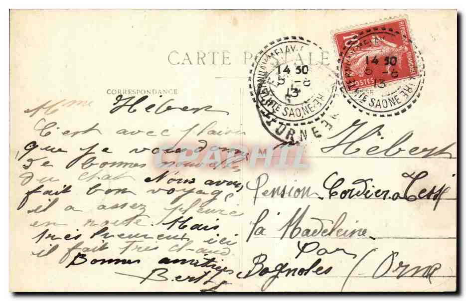 CPA Lure Hopital civil militaire — Rückseite