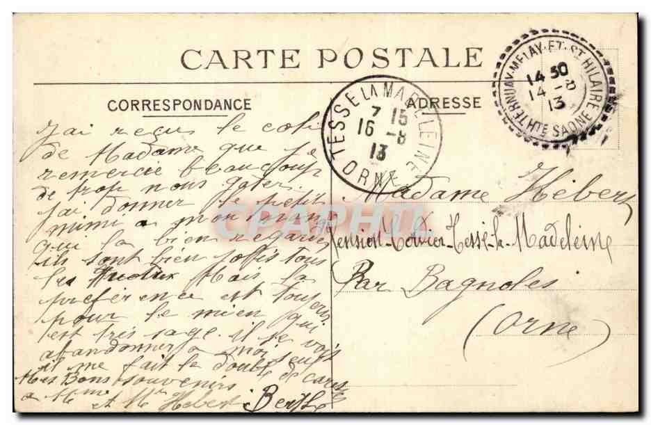 CPA Melisey L'ognon derriere l'eglise — Back