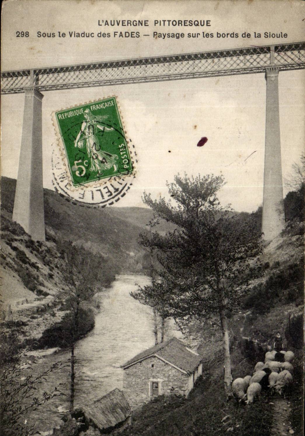 CPA Sous le viadcu de Fades paysage sur les bords de la Sioule
