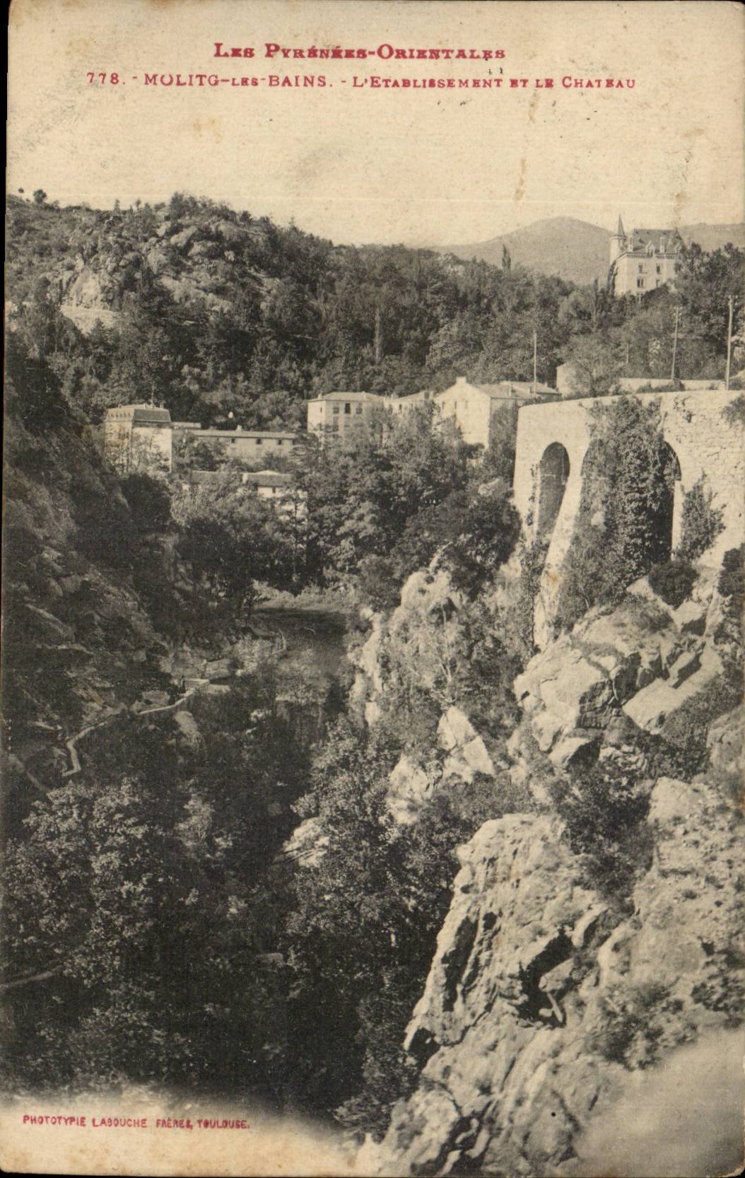 Mulitg les Bains CPA L'etablissement et le chateau