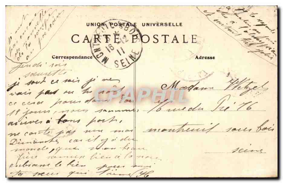 CPA Penmarch la roche de Saint Guenole ou furent enlevees les 5 victimes le 8 octobre 1870 — Rückseite