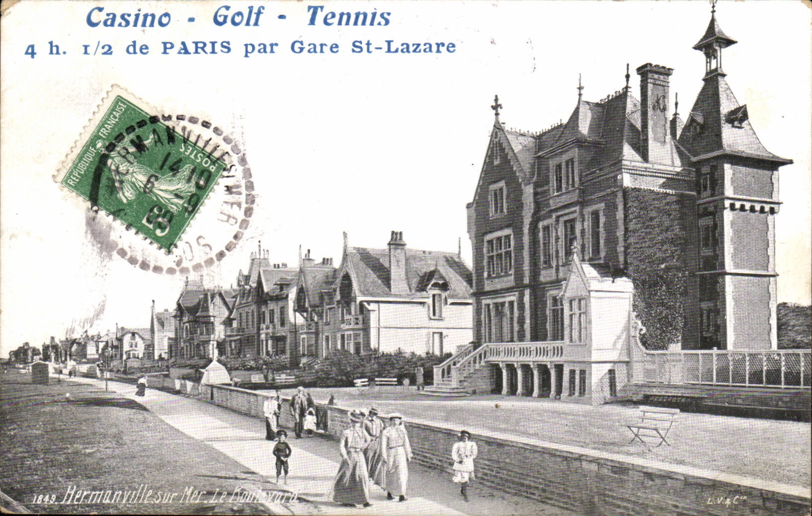 CPA Hermanville sur Mer Casino Golf Tennis Le boulevard