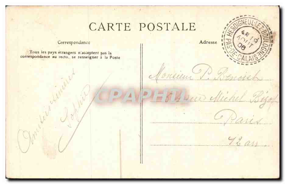Environs de BOULOGNE-SUR-MER — Hardelot — Les fossés — A.C. — 185bia — Rückseite