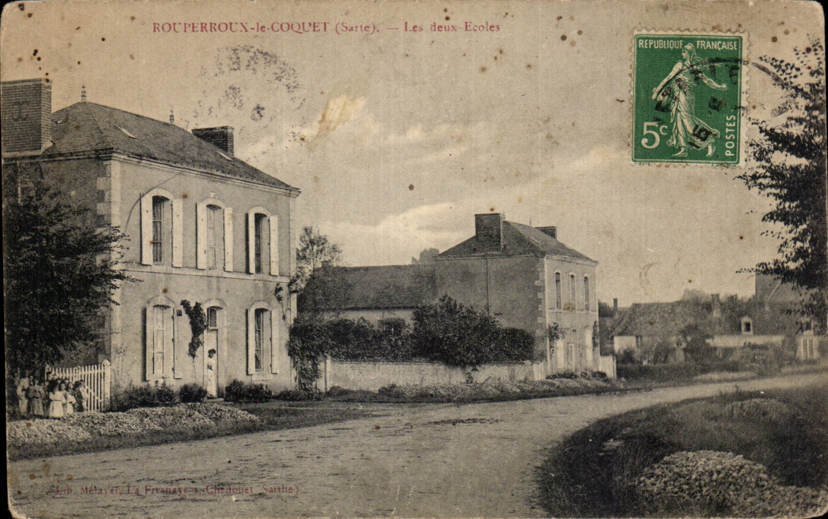 CPA Rouperroux le Coquet Les deux ecoles