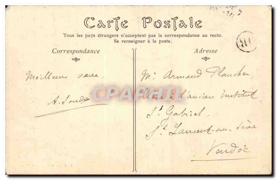 CPA Trogues Vue generale et la gare — Rückseite