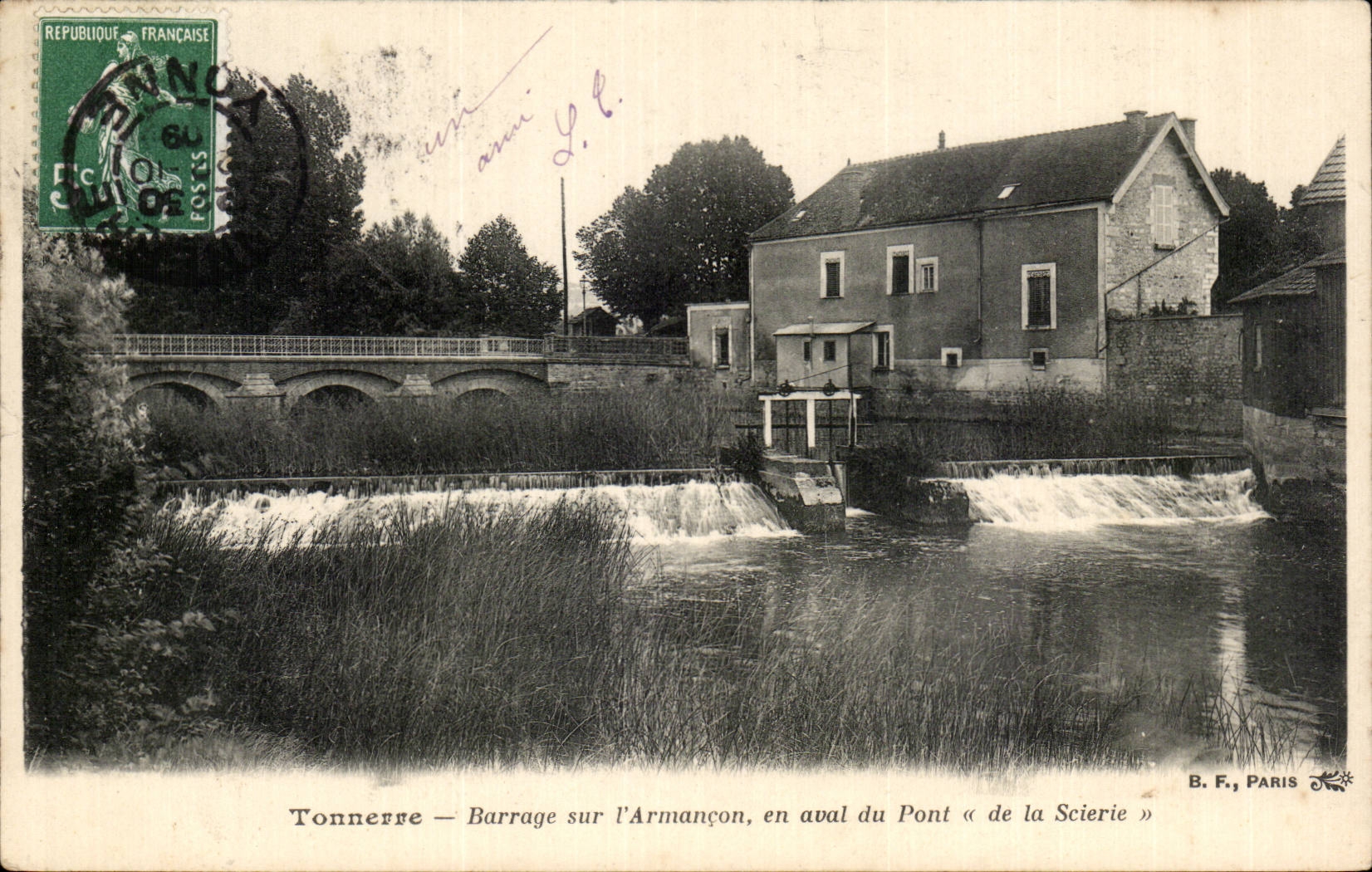 Tonnerre — Barrage sur l'Armançon, en aval du Pont « de la Scierie » — B.F., Paris