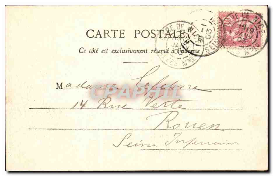 Nice CPA promenade des anglais — Rückseite