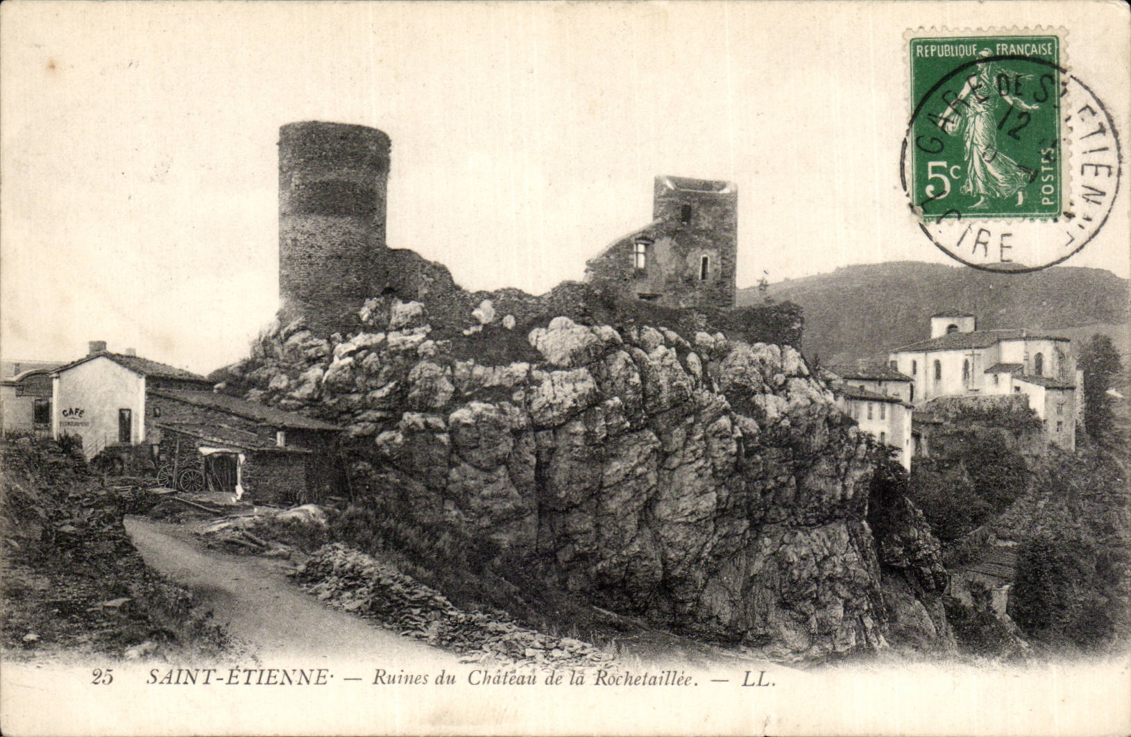 CPA Saint Etienne Ruines du chateau de la Rochetaillee