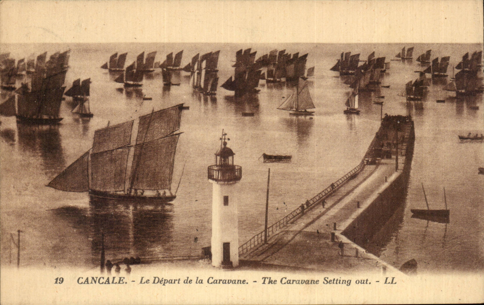CPA Cancale Le depart de la caravane Lighthouse