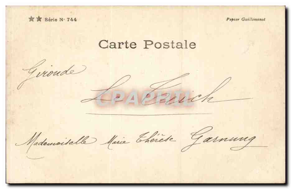 L'Ami et Le Mari — scène de couple — Papier Guilleminot, Série N° 744 — Reverso