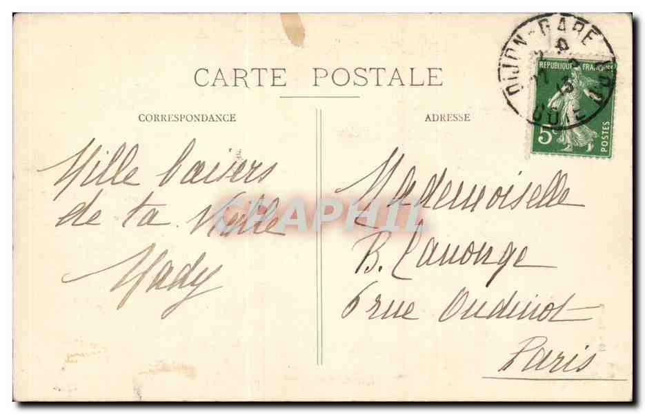 CPA Dijon Le palais de justice — Rückseite