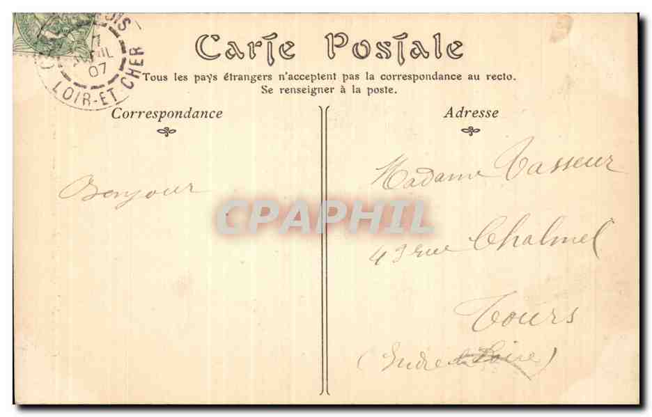 CPA Blois Chateau Aile de Louis XII — Verso