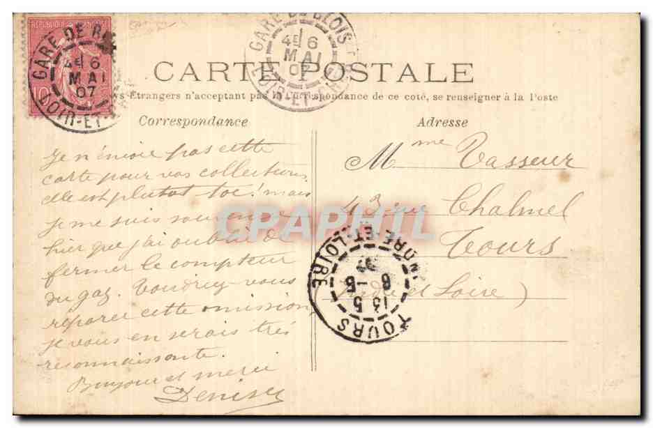 CPA Blois Le chateau Cheminee Salle des Etats Generaux Poele — Verso