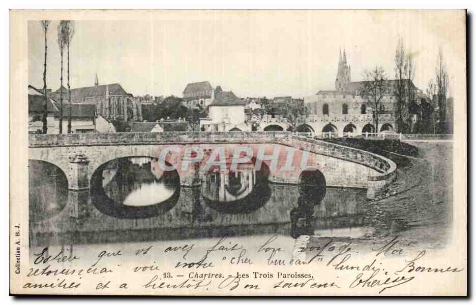 CPA Chartres Les trois paroisses