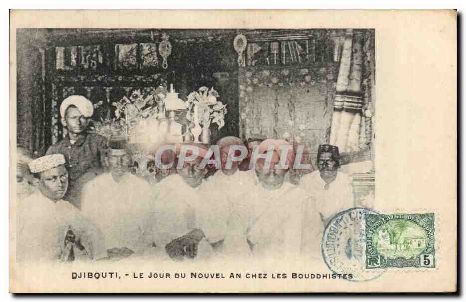 CPA Cote des Somalis Djibouti Le jour du nouvel an chez les bouddhistes