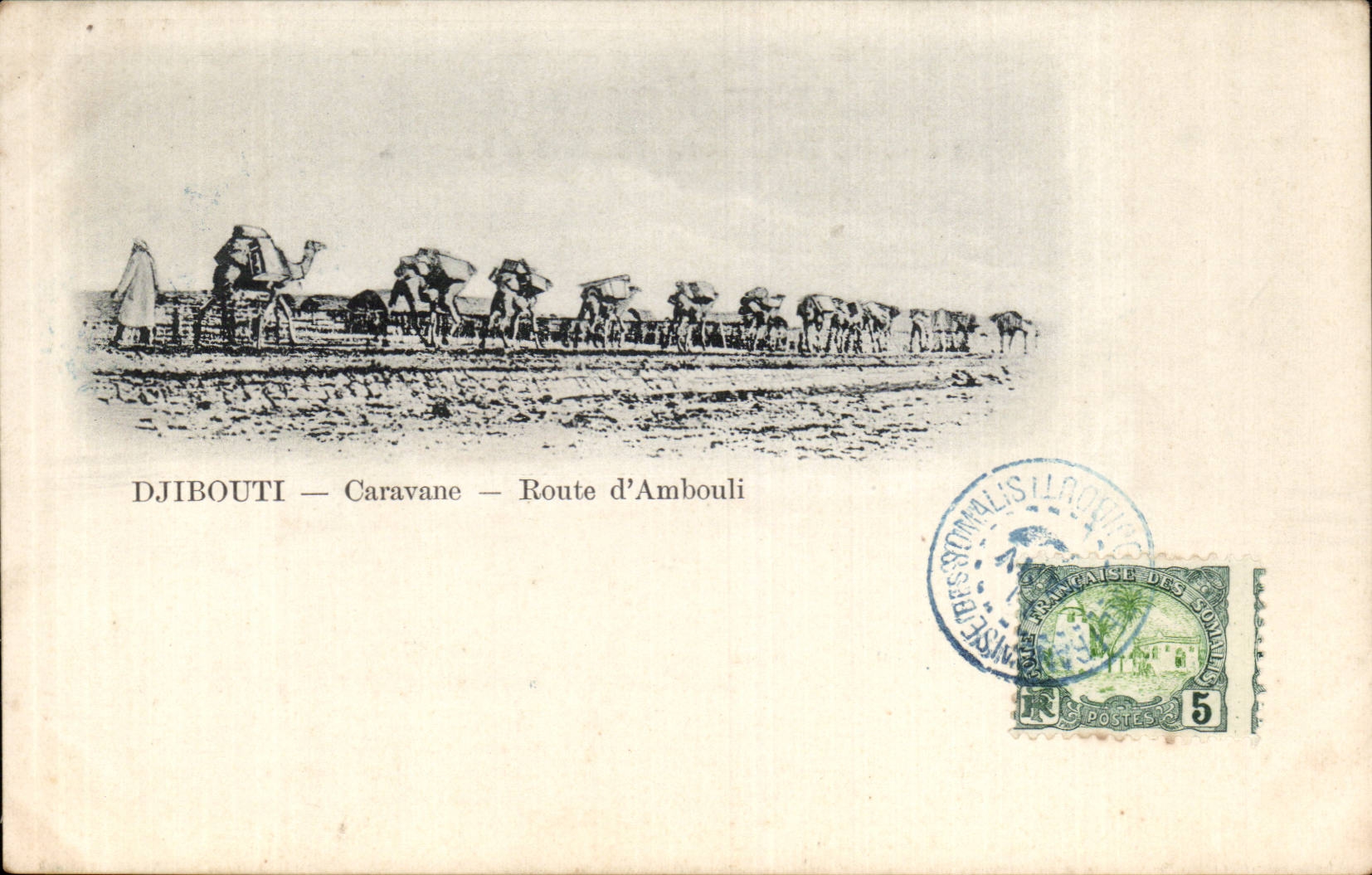 CPA Cote des Somalis Djibouti Caravane Route d'Ambouli