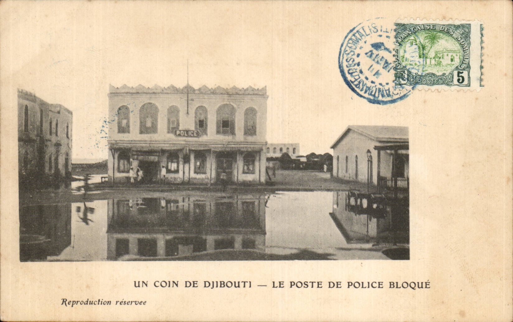 CPA Cote des Somalis Djibouti Le poste de police bloque