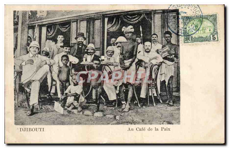 CPA Cote des Somalis Djibouti Au cafe de la paix