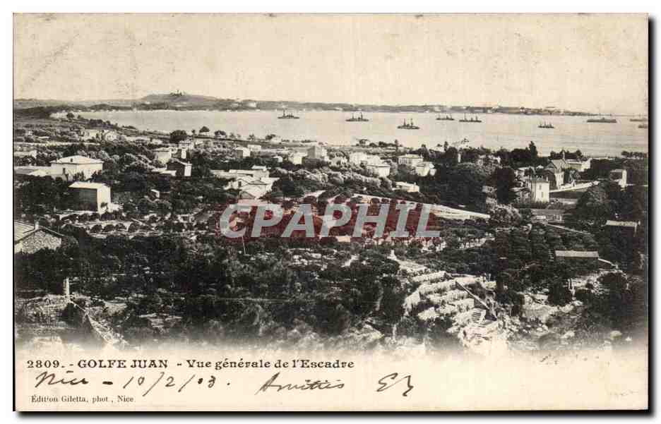 CPA Golfe Juan Vue generale de l'escadre