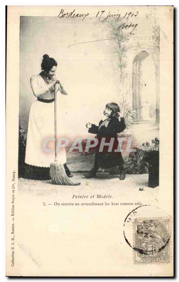 CPA Fantaisie Peintre et modele Femme et enfant