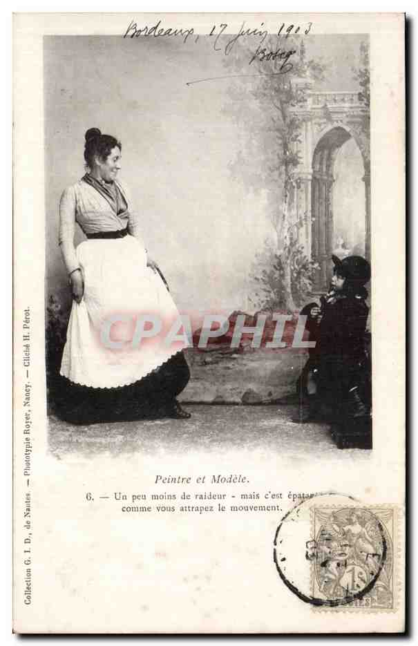 CPA Fantaisie Peintre et modele Femme et enfant
