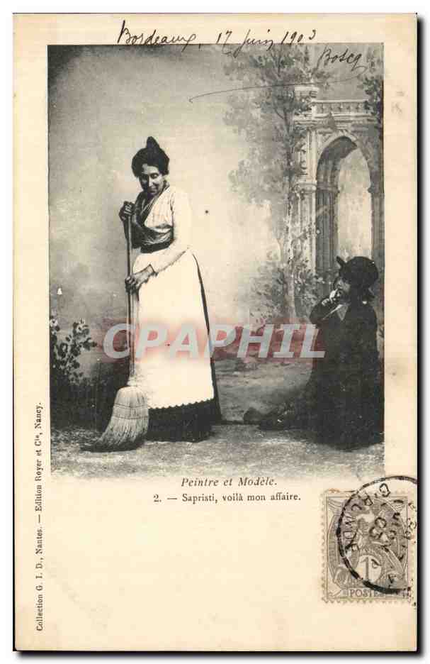 CPA Fantaisie Peintre et modele Femme et enfant