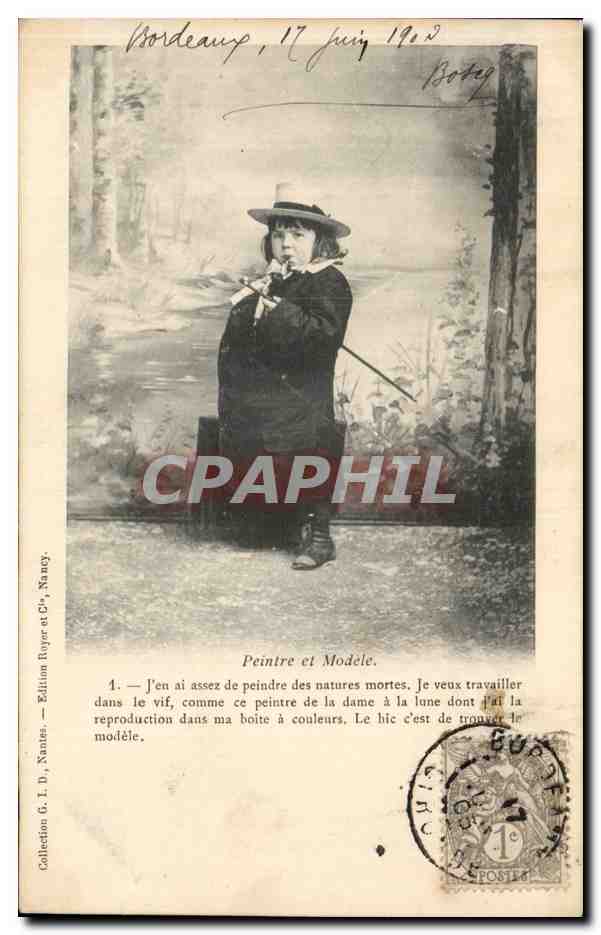 CPA Fantaisie Peintre et modele Enfant