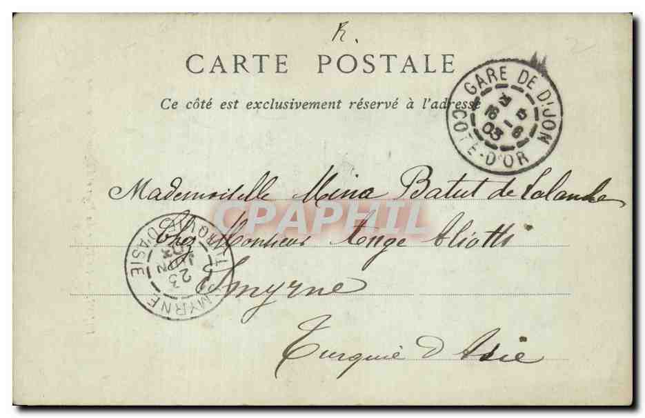 CPA Dijon La place des Ducs et l'eglise Notre DAme — Rückseite