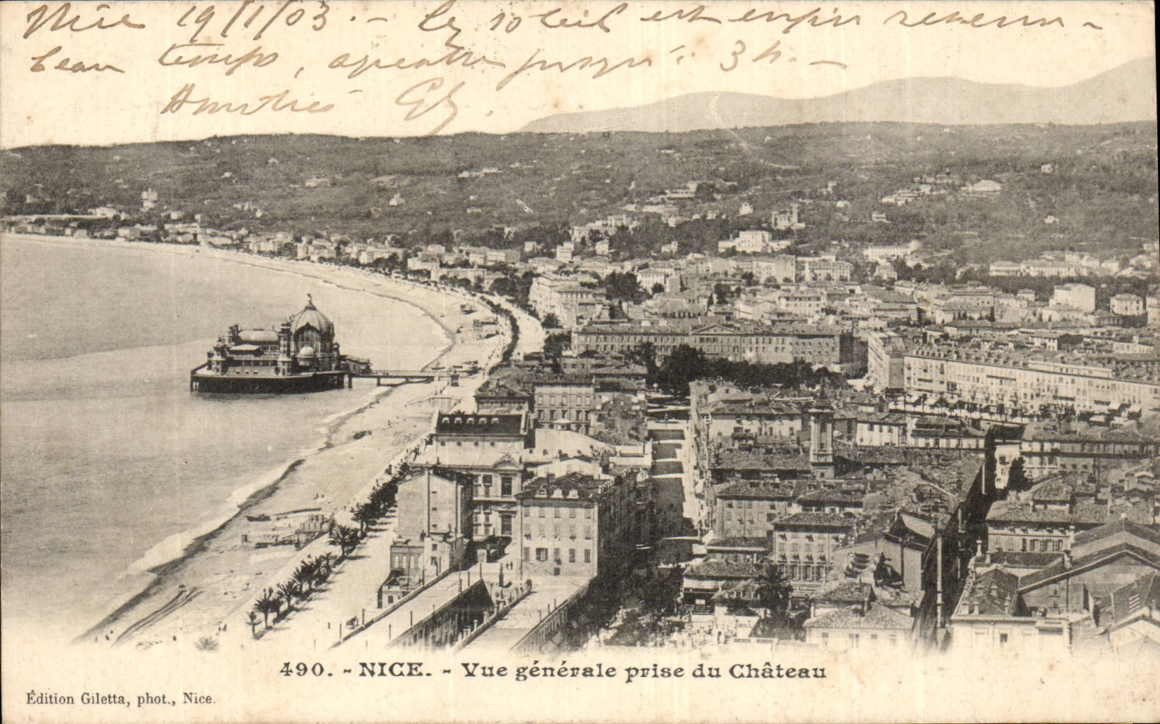 CPA Nice Vue generale prise du chateau