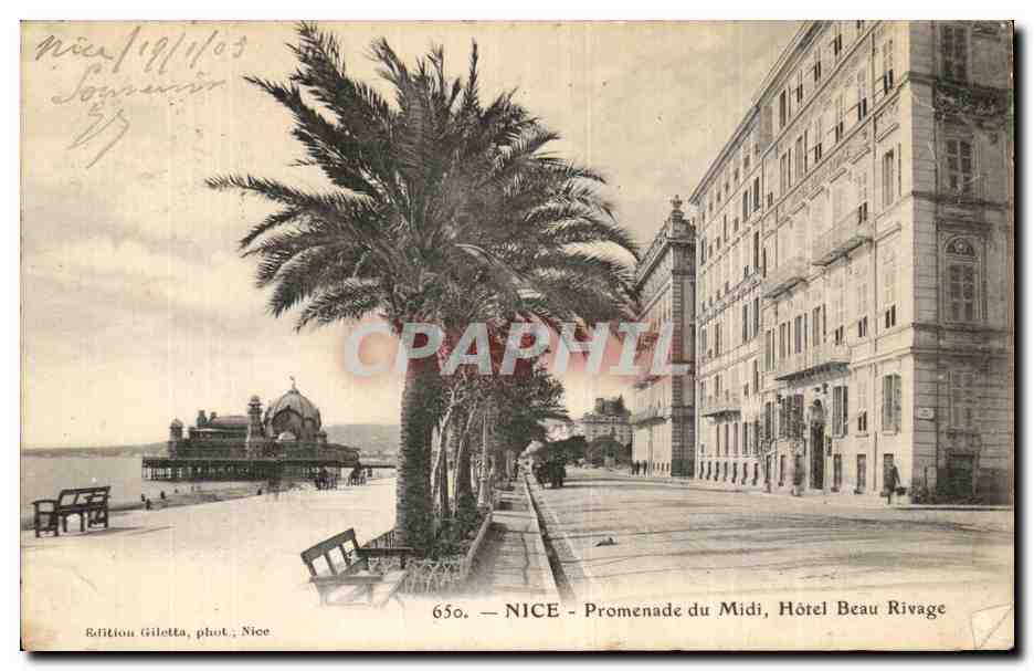 CPA Nice Promenade du Midi Hotel Beau rivage