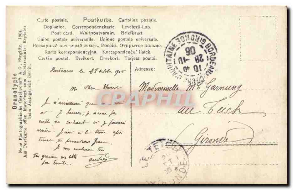 CPA Fantaisie Enfant — Rückseite