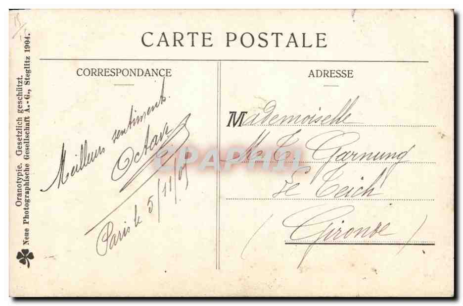 CPA Fantaisie Enfant  — Rückseite