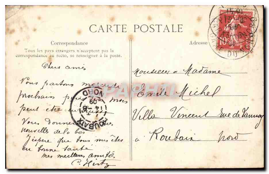 CPA Chateau d'arnouville les Gonesses Le perron — Back