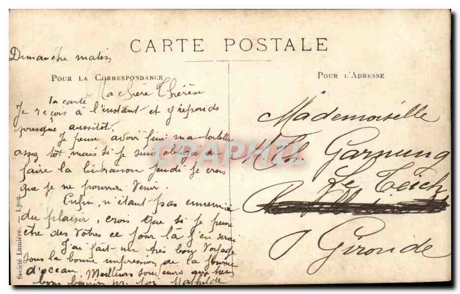 Groupe de femmes et enfants — Dordogne — Société Lumière, Lyon — Verso