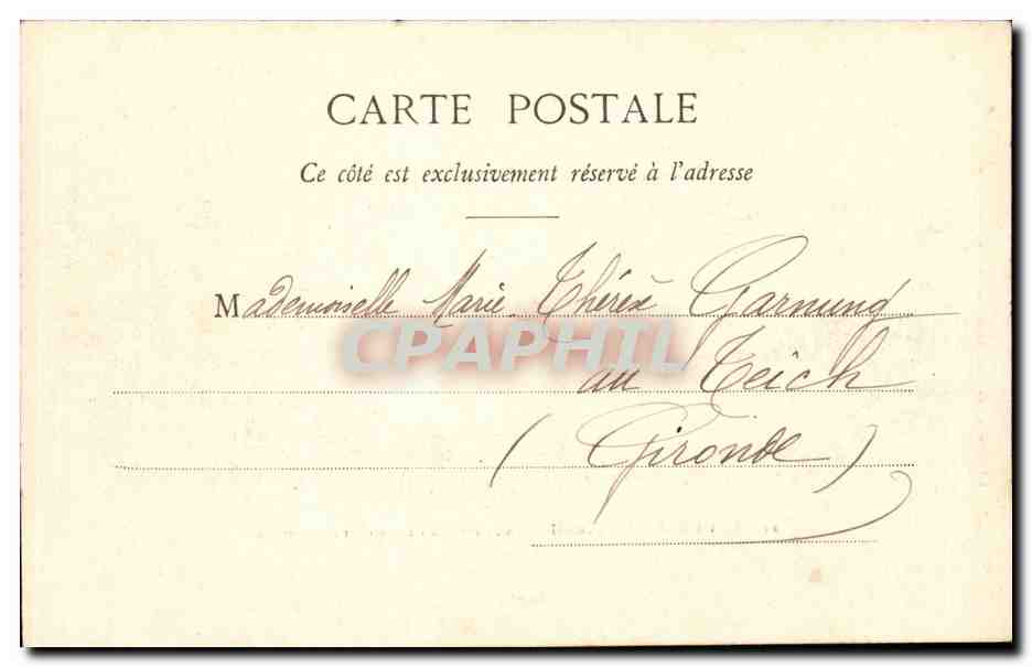 Libourne — Vue générale des Casernes de Cavalerie et d'Infanterie — Pap.-Lith. Faïlle Guillier, 25 Rue Thiers — Verso