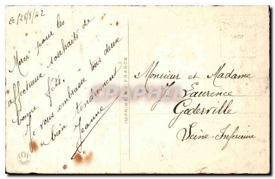 CPA Fantaisie Fleurs — Verso