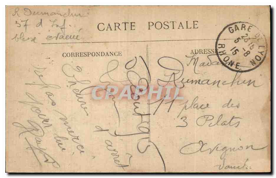 CPA Lyon Quai Saint Pierre Scize et colline de Fourviere — Verso