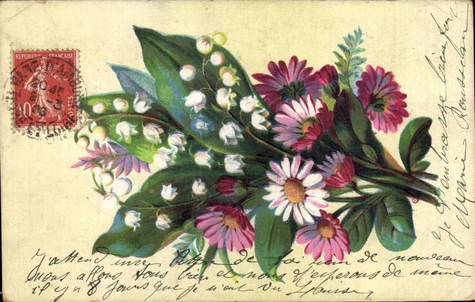 CPA Fantaisie Fleur Muguet