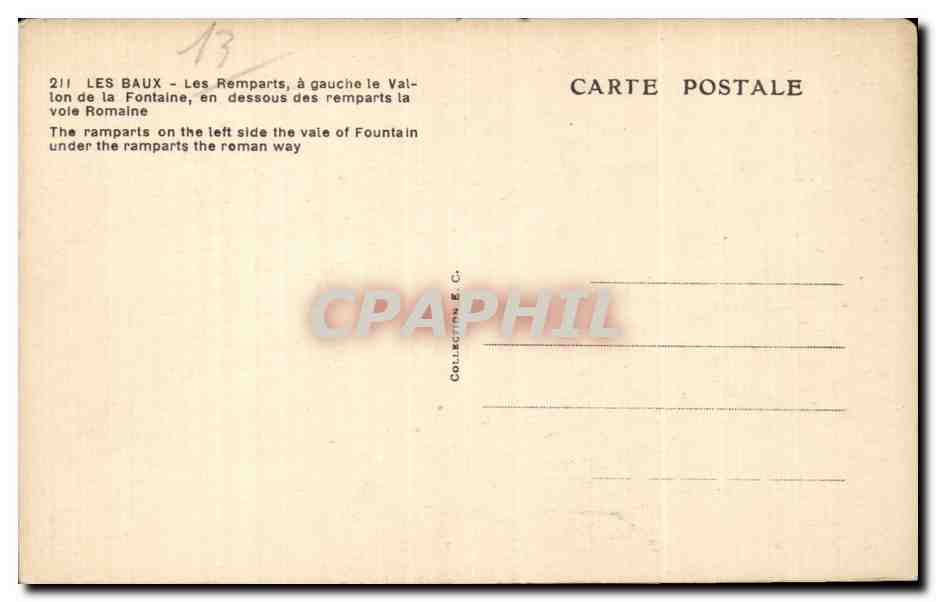 CPA Les Baux Les remparts — Verso