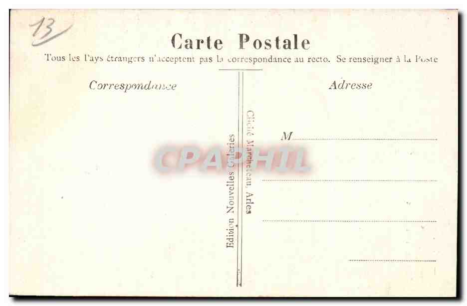 CPA Arles Les Alyscamps Allee des tombeaux — Rückseite